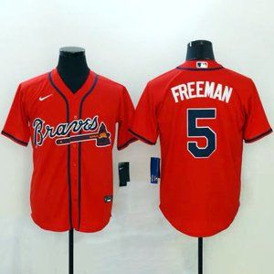 NWT #5 Atlanta Braves Freddie Freeman Red Jersey